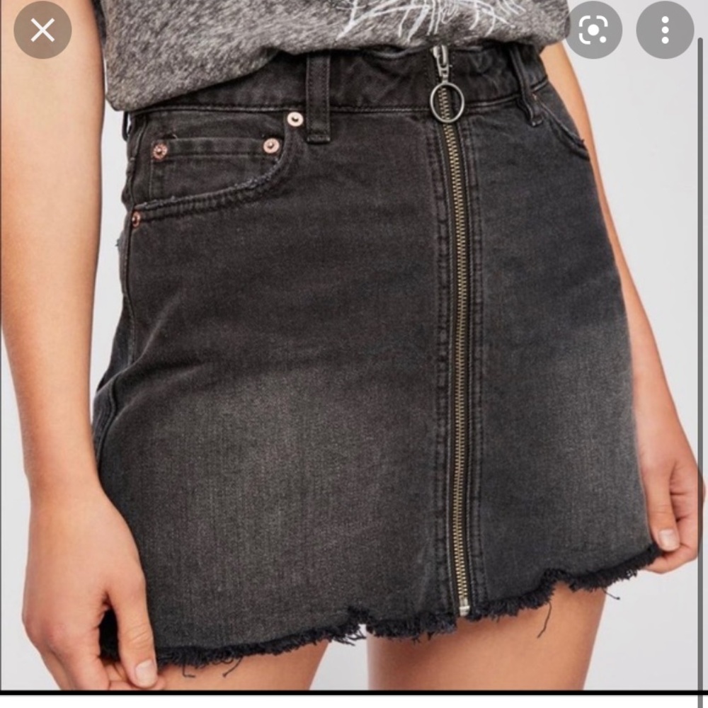 Free People Black Zip it Up skirt